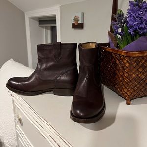 Frye Brown Leather Ankle Boots